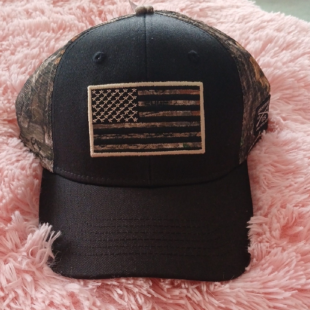 Grunt Style Camouflage Trucker Hat in Black and Camo